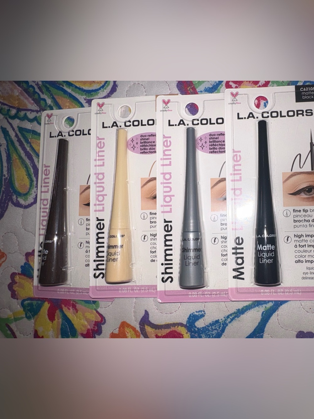 L.A. COLORS Liquid Eyeliner - Black, Gold, Silver, Gray